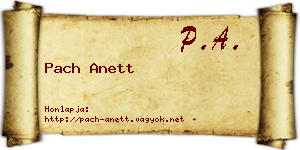 Pach Anett névjegykártya